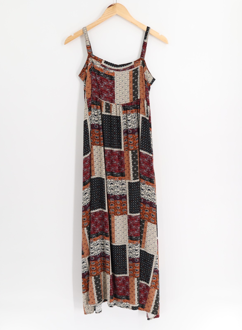 Natural Life Colorful Cotton Patchwork Maxi Dress Sz Xs/S Hippie Boho Peasant